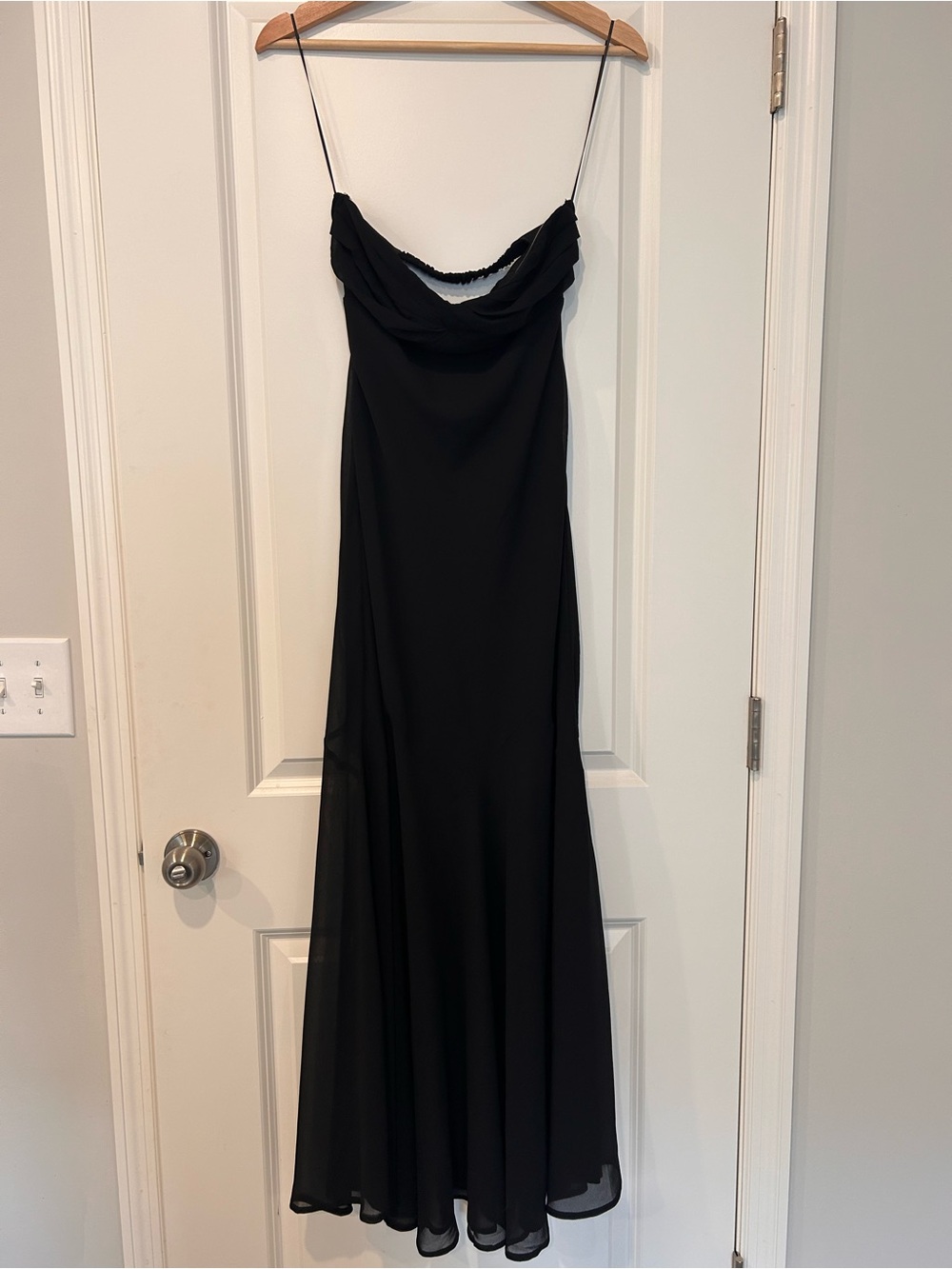 Hello Molly Black Strapless Cowl Slip Gown